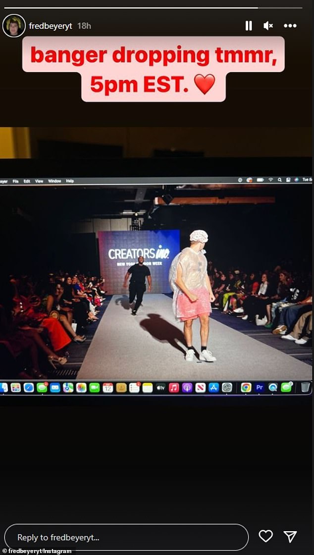 Beyer teased a video on his Instagram Stories on September 12 about the prank he pulled on the NYFW ramp.