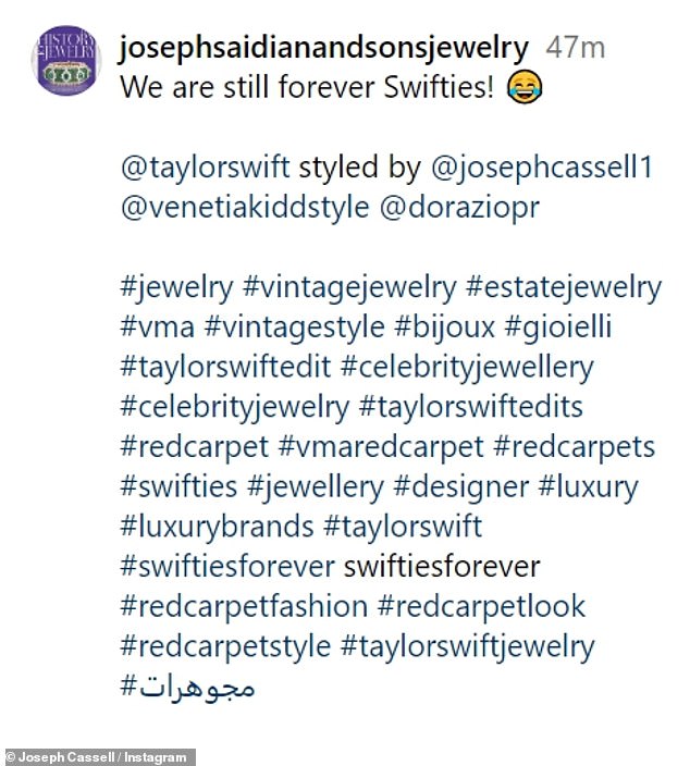 Shake it off!  The jeweler who provided Swift with the ring joked about the accident on Instagram