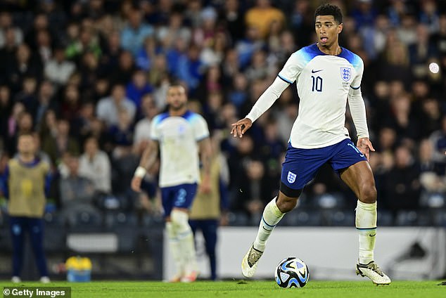 The 20-year-old (right) continued his good recent run of scoring form, scoring for England in the first half before setting up Harry Kane for a late goal.