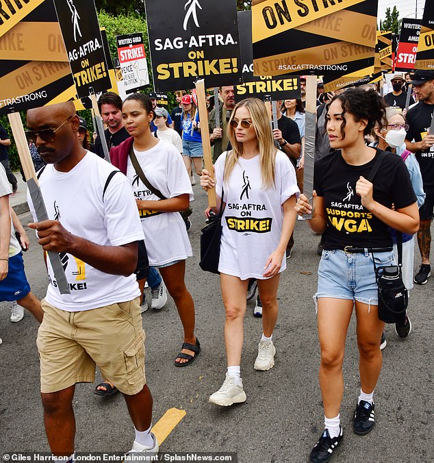 You can't stop them!  The protesters marched from Netflix studios to Paramount Studios in West Hollywood