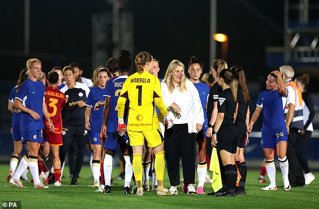 Hayes (centre) has coached Chelsea since 2012 and oversees more than a decade of success