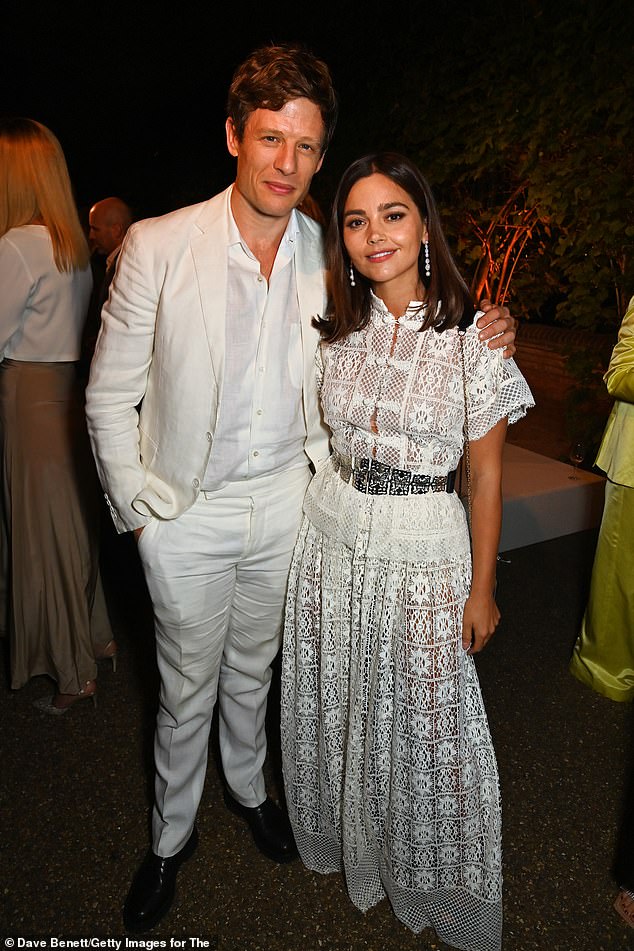 Fun: The event was hosted by Mark Cornell, CEO of Ambassador Theater Group, in honor of Sarah and Matthew Broderick (seen with James Norton)