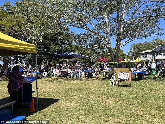 Morrison tragically died on Saturday while attending the Koumala State School centenary celebrations.  The photo shows festivities earlier in the day