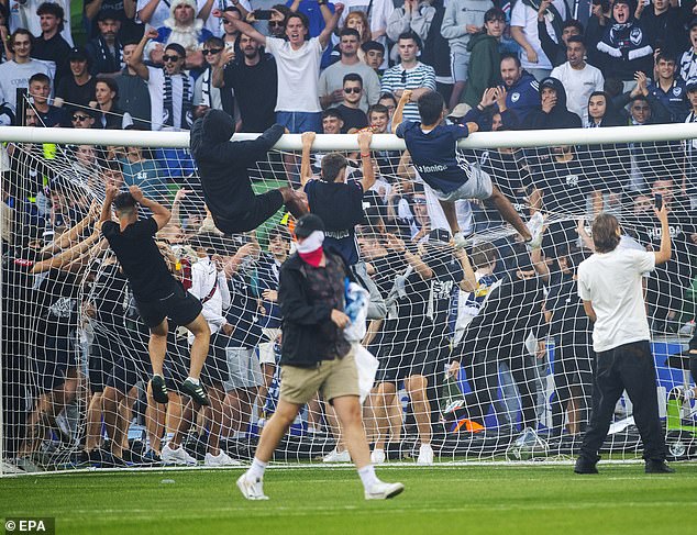 In scenes that generated unwanted global headlines, fans stormed the AAMI Park pitch to protest the APL's decision