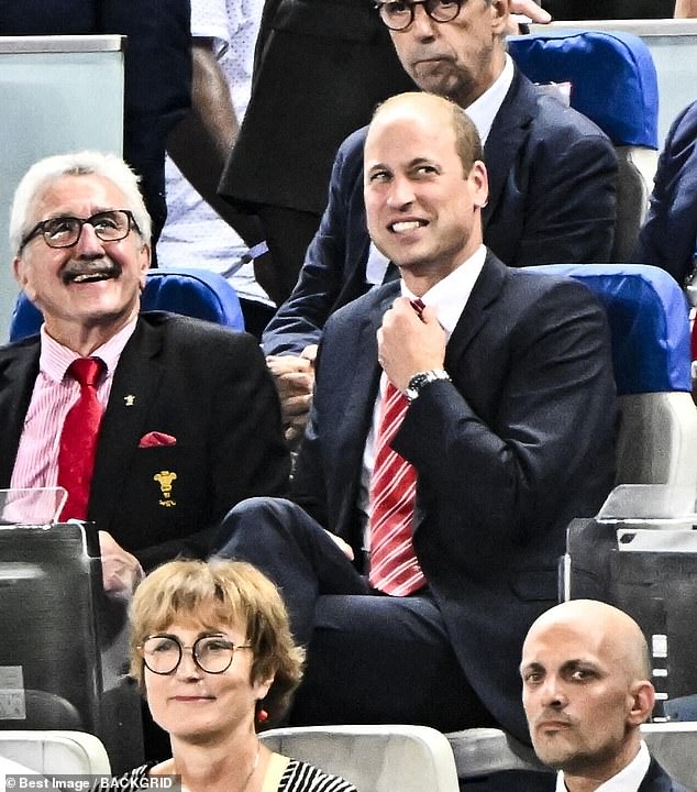 Prince William, Prince of Wales, pictured in the stands during the Rugby World Cup France 2023