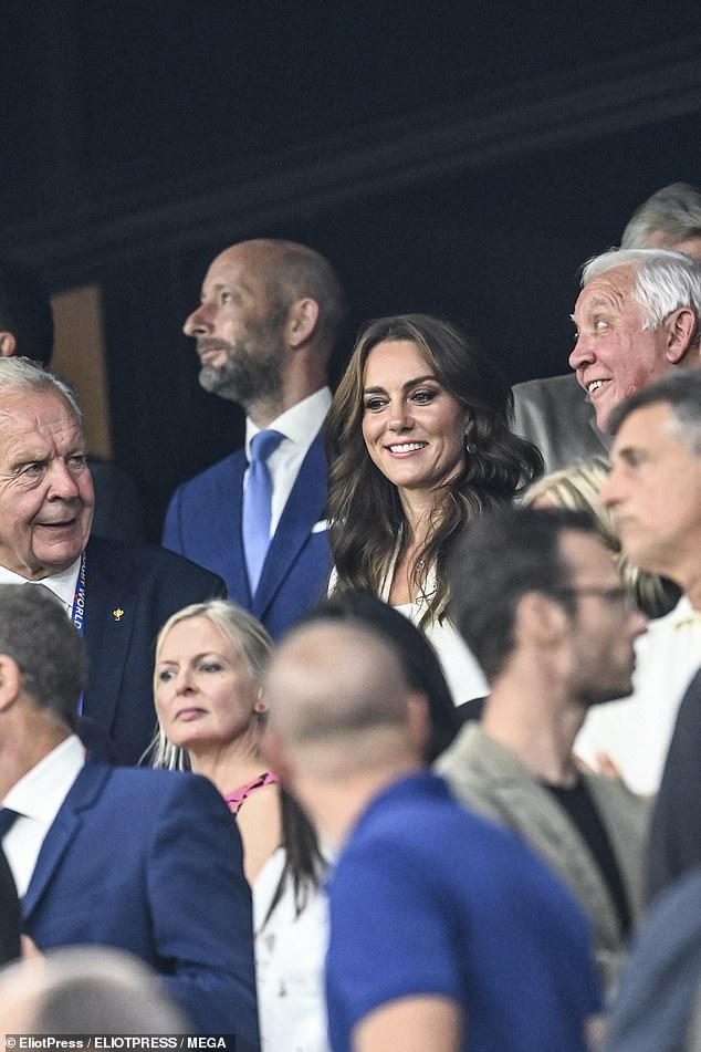 September 9, Marseille: The Princess of Wales supports her favorite team for the rugby match between England and Argentina