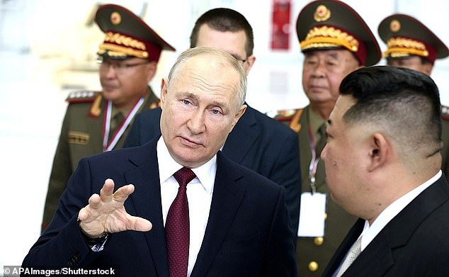 President Putin and Kim Jong Un visit the Vostochny Cosmodrome, in Ogligorsk, in the Amur Oblast of the Russian Far East, in Russia, on September 13, 2023