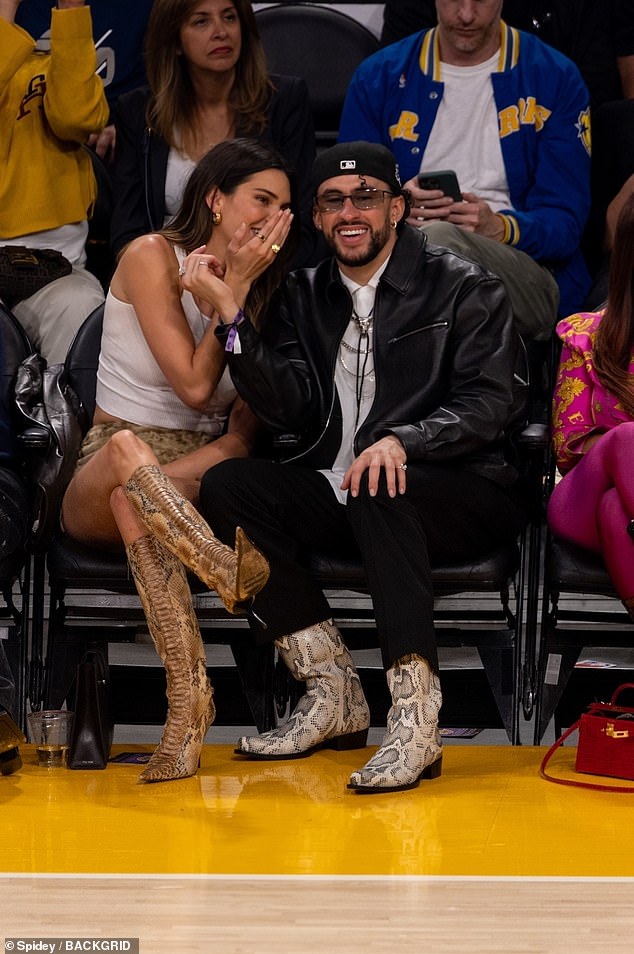 Romance: The couple's date night comes the same week that Bad Bunny spoke lightly about their romance in an interview with Vanity Fair, but declined to confirm it outright;  seen in May