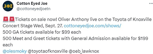 1694663591 130 Oliver Anthony CANCELS Cotton Eyed Joe performance after learning