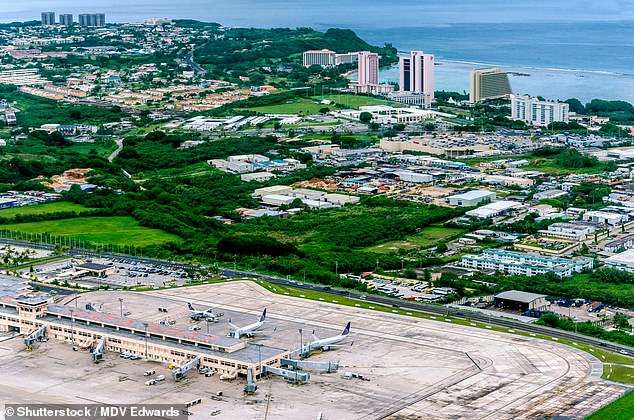 Passengers heading from Tokyo to Cairns had an unexpected stopover in Guam (pictured) while the plane organized a replacement flight