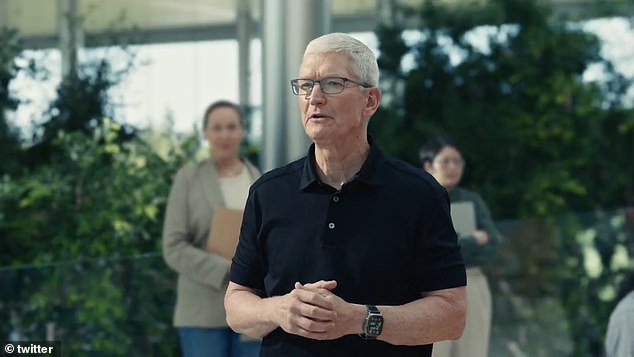 Apple CEO Tim Cook also played himself in the chilling production that he later posted on X (formerly known as Twitter)