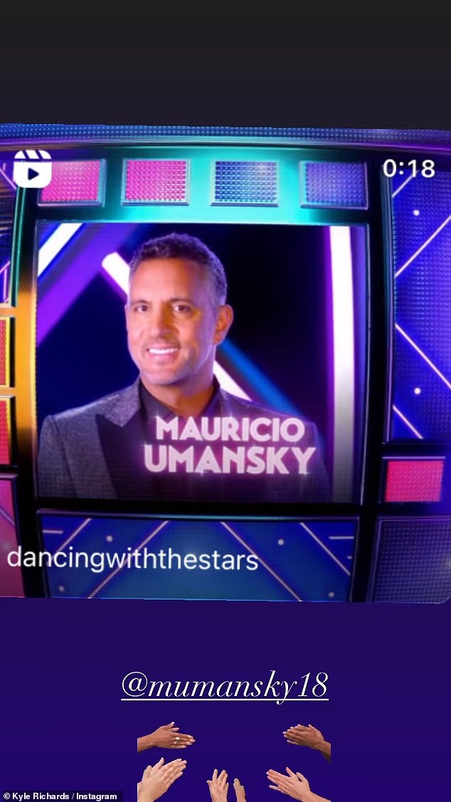 Support: While Richards took a stroll through Paris, her ex-husband Mauricio Umansky got ready for ABC's Dancing With the Stars this season, while Richards showed her support on her Instagram Story