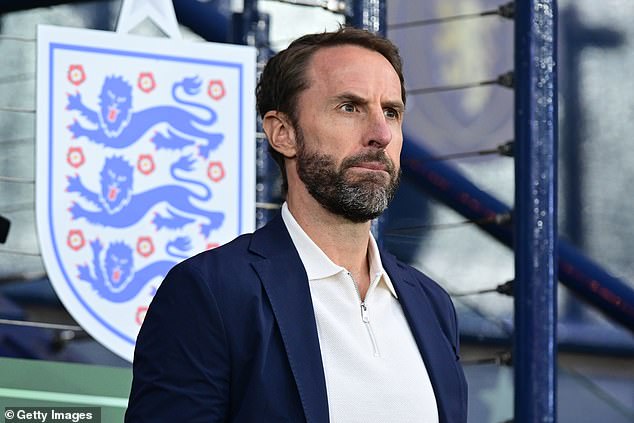 Gareth Southgate (above) branded the booing against Maguire 'an absolute joke' and remained loyal to the Red Devils star despite his lack of minutes in the Premier League.