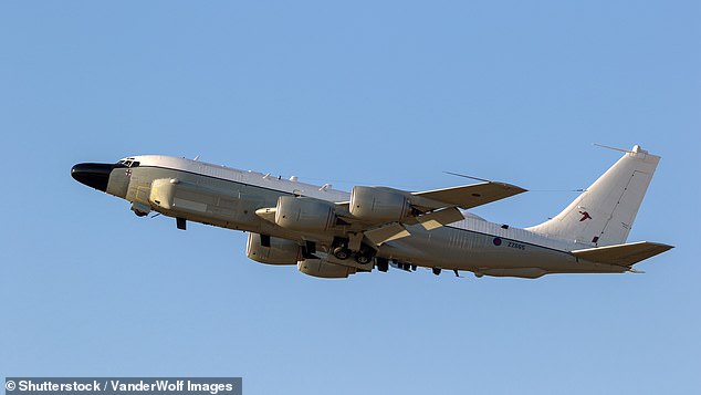 An RAF RC-135 Rivet Joint spy plane (file image) was flying over international waters near Crimea at the time of the September incident.