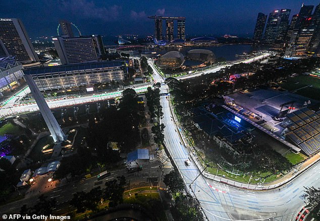 The four 90 degree turns near the end of the lap were removed before the race