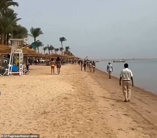 The woman was taken from the beach of Egypt's popular Red Sea resort