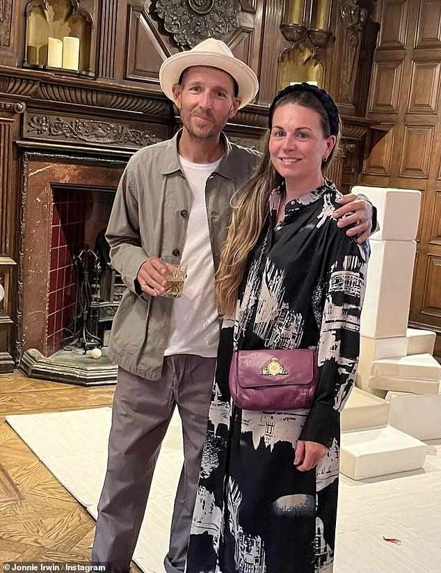 Loved One: Jonnie beamed with his beloved wife Jessica Holmes after giving a worrying health update amid his battle with cancer