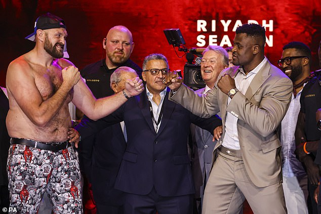 Ngannou (right) will face Fury (left) in Saudi Arabia on October 28, 2023