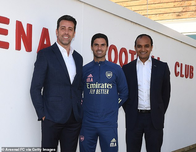 Venkatesham (right) has been a key figure in the hierarchy and helped Mikel Arteta achieve success