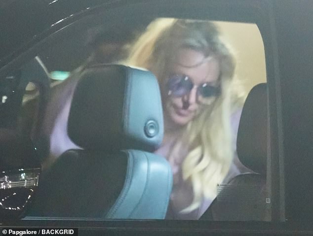 Britney, pictured leaving her dinner with Paul, knew nothing of his criminal past, including multiple felonies, when they had their affair