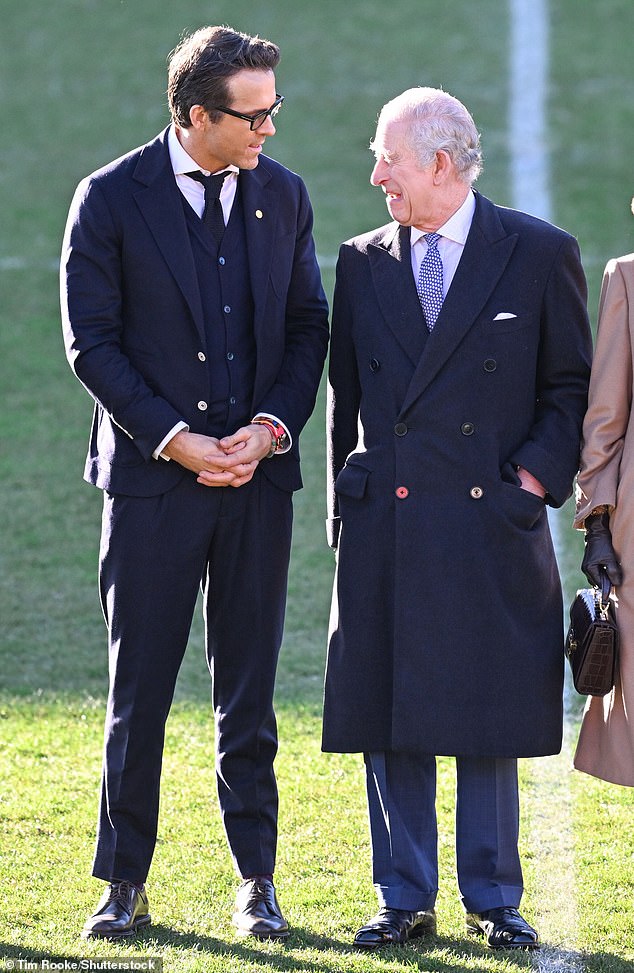 Ryan Reynolds met King Charles at Wrexhmam's Racehorse Ground last year