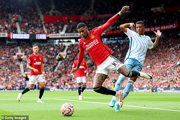 Man United were awarded a soft penalty after Danilo tangled with England star Marcus Rashford