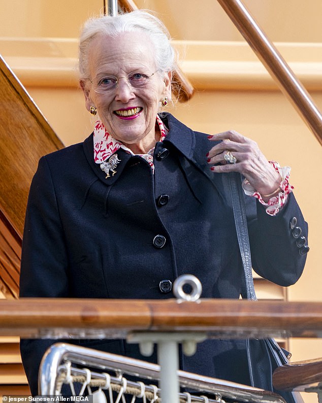 Queen Margrethe of Denmark arrived in Sweden for King Carl Gustaf's 50th anniversary celebrations in Stockholm