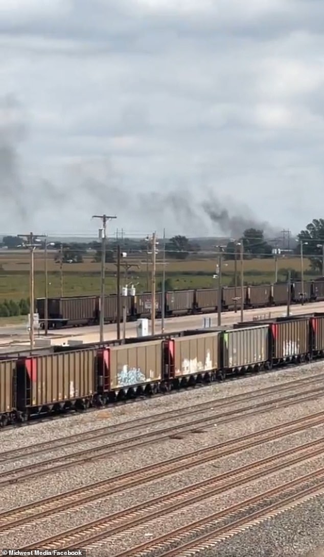 Nebraska State Police said the smoke came from a train car fire in the Nebraska city