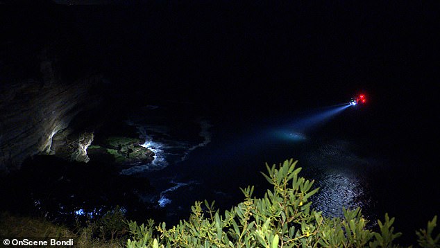 Police and paramedics arrived at Raleigh Reserve after being contacted by locals, who found his car on fire at the bottom of a 70-metre cliff (pictured)