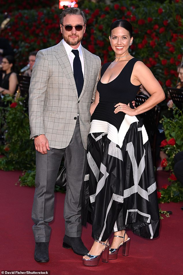 Couple: James McAvoy was accompanied by his wife Lisa Liberati