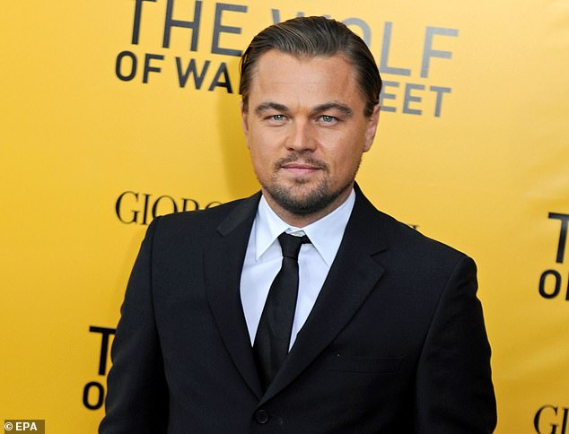 During the film, DiCaprio (pictured), who plays businessman Jordan Belfort, addresses his company's employees and says 