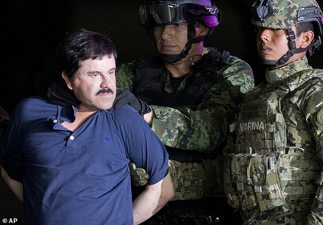 Coronel Aispuro met El Chapo (pictured), who is now imprisoned, when he asked her to dance when she was 17 years old.  She became his third wife when they married a year later