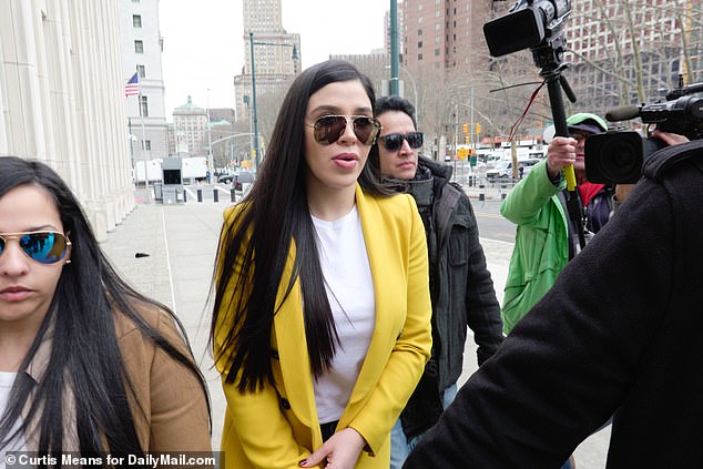 Coronel Aispuro often wore large sunglasses and expensive designer outfits that were cataloged by the paparazzi who called outside the courthouse every morning to catch her