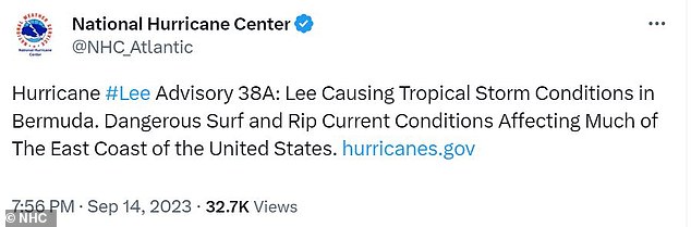 1694742549 895 Hurricane Lees now spans 345 MILEs as the storm barrels