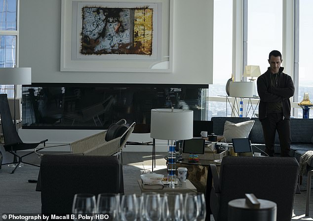 In the drama, the actor played Kendall Roy (pictured in his apartment), the son of media mogul Logan Roy, who competes with his siblings for the crown of CEO of their father's media conglomerate.