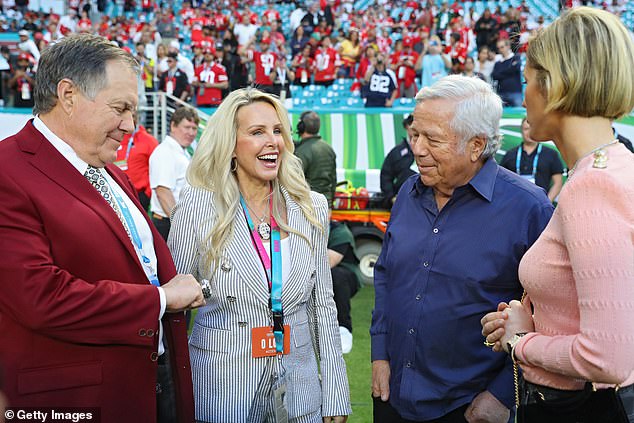 The couple had been dating since 2007 (photo with Pats' owner Robert Kraft, R)