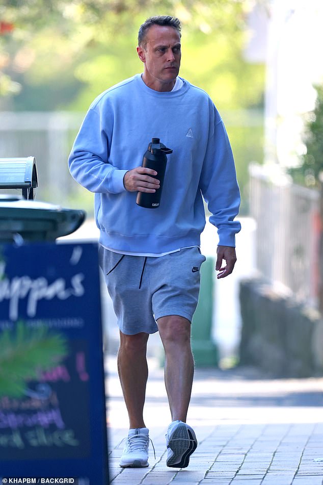 Matt, 44, dressed comfortably in gray shorts and a matching colored sweater as he visited the City Cave Float & Wellness Center