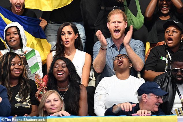 Earlier in the day, the Duke and Duchess attended the volleyball match at the Invictus Games