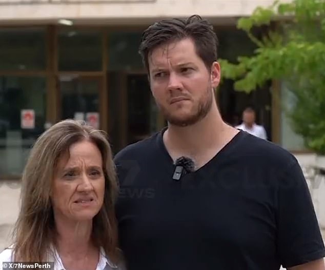 Nicole and Joshua Cutler, Mrs Cutler's mother and brother (pictured) recently landed in the country to be by Mrs Cutler's side after being told she was not covered by insurance