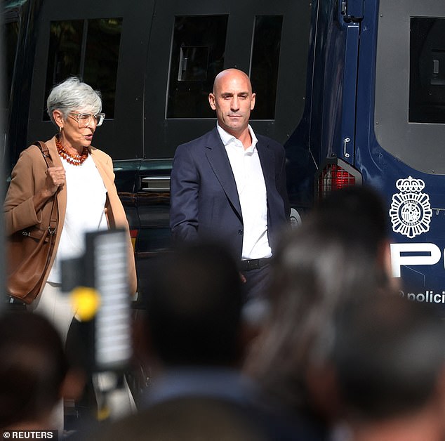 Former president of the Royal Spanish Football Federation Luis Rubiales arrives at the Supreme Court in Madrid today