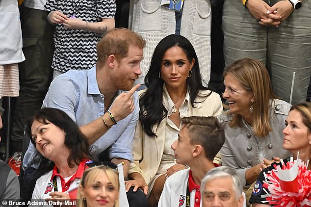 The Duke and Duchess of Sussex at the Merkur Spiel-Arena today for the Invictus Games