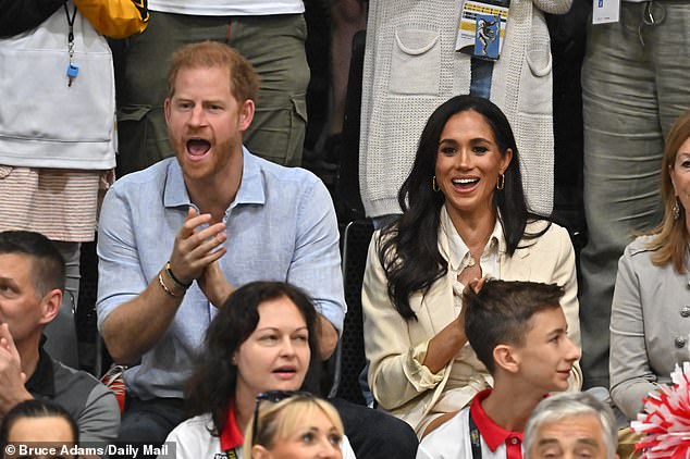 Prince Harry and Meghan watch sitting volleyball at the Invictus Games in Dusseldorf today