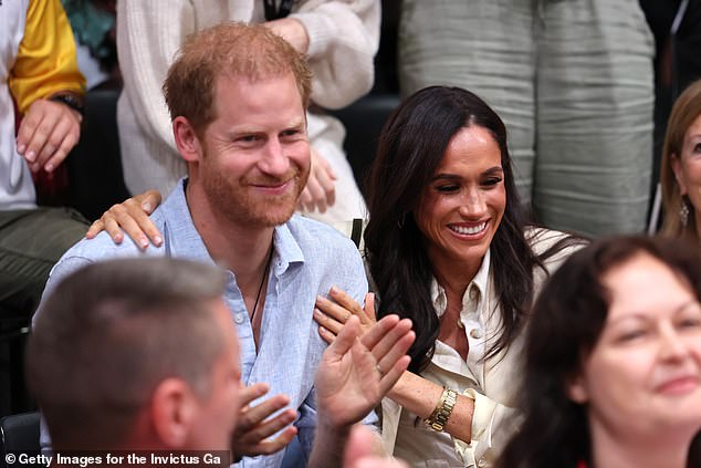 The Duke of Sussex applauds the crowd at the Invictus Games in Düsseldorf this morning