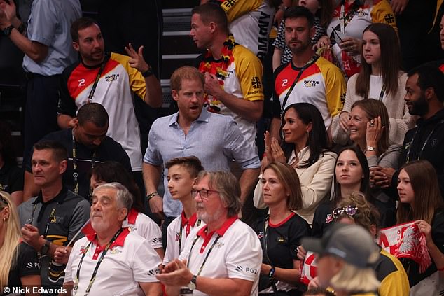 Prince Harry and Meghan watch sitting volleyball at the Invictus Games in Dusseldorf today