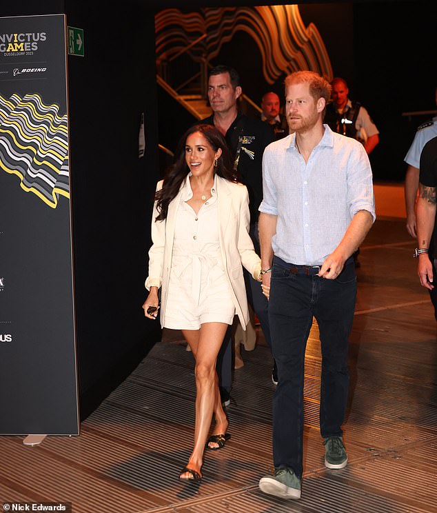 The Duke and Duchess of Sussex at the Merkur Spiel-Arena today for the Invictus Games