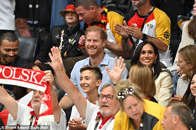 Prince Harry and Meghan watch sitting volleyball at the Invictus Games in Dusseldorf today