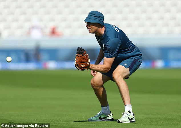 He was also seen catching a few balls with a glove at Lord's today, with Flintoff being praised for his catching skills by Mail Sport columnist Stuart Broad.