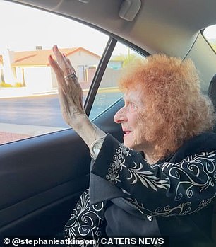 Barbara, also known as Gigi, is seen waving and blowing kisses to her younger sister for what could be the last time