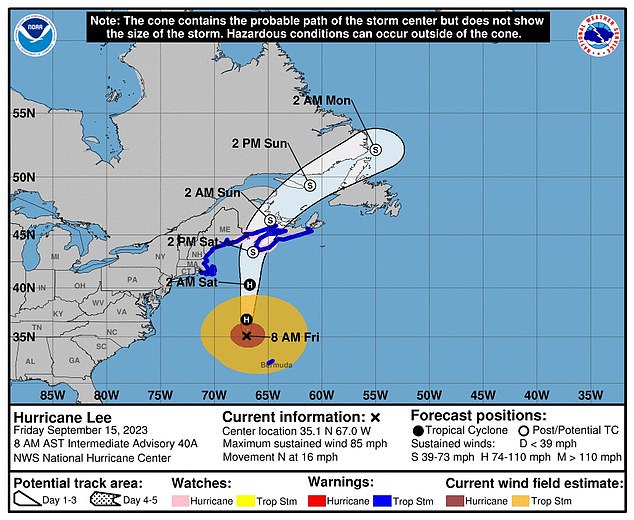 1694782360 299 Hurricane Lee will hit US East Coast TODAY Maine braces