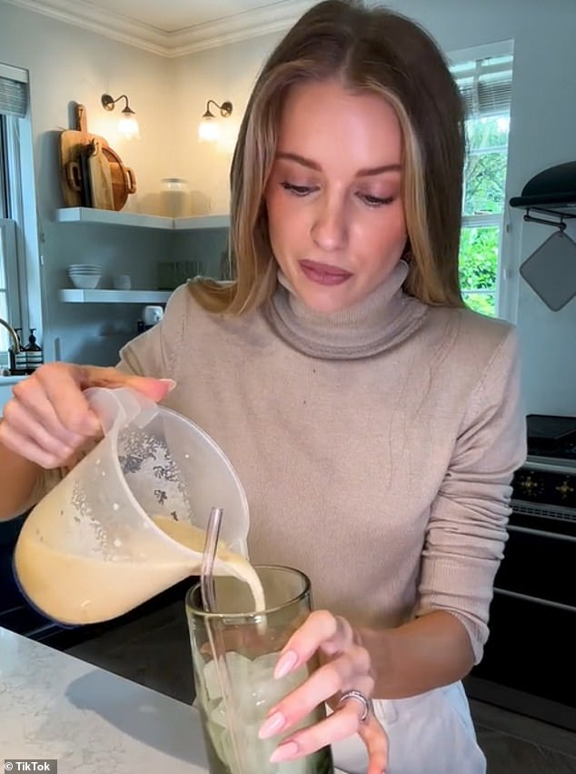 Victoria swears by the drink, which she adapted from a health influencer on TikTok